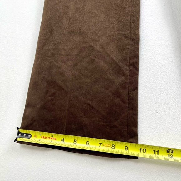 Vintage French Brown Suede Pants, FR 38, Small, US 6, Boot Cut, Jennyfer - Picture 9 of 9